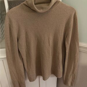 United Colors Of Benetton Tan Cowl Turtleneck Sweater